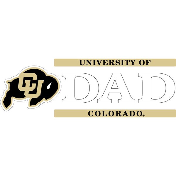 University of Colorado Dad decal featuring CU Buffaloes logo and gold banner accents